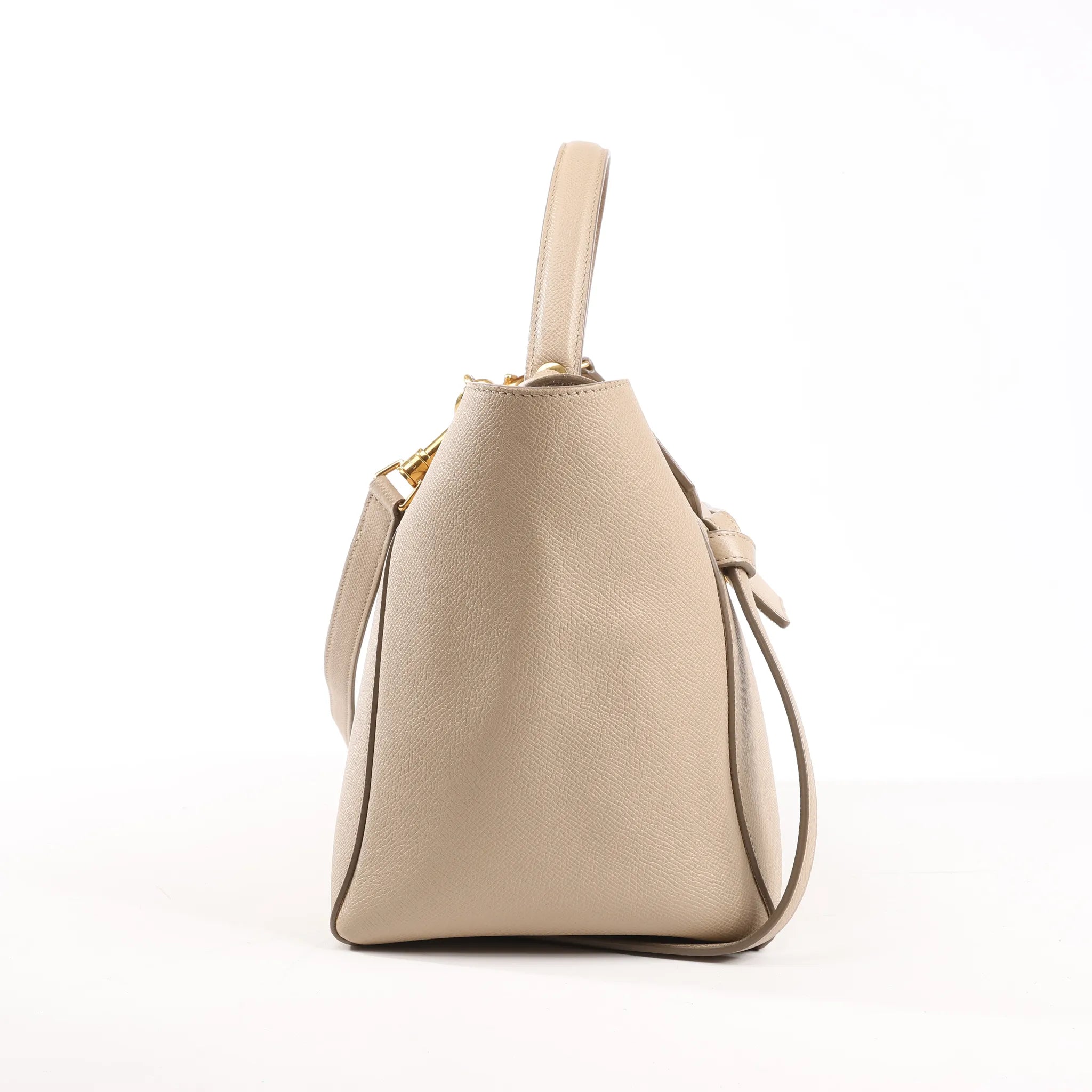 Celine Belt Bag Mini Leather 2way Handbag in Beige