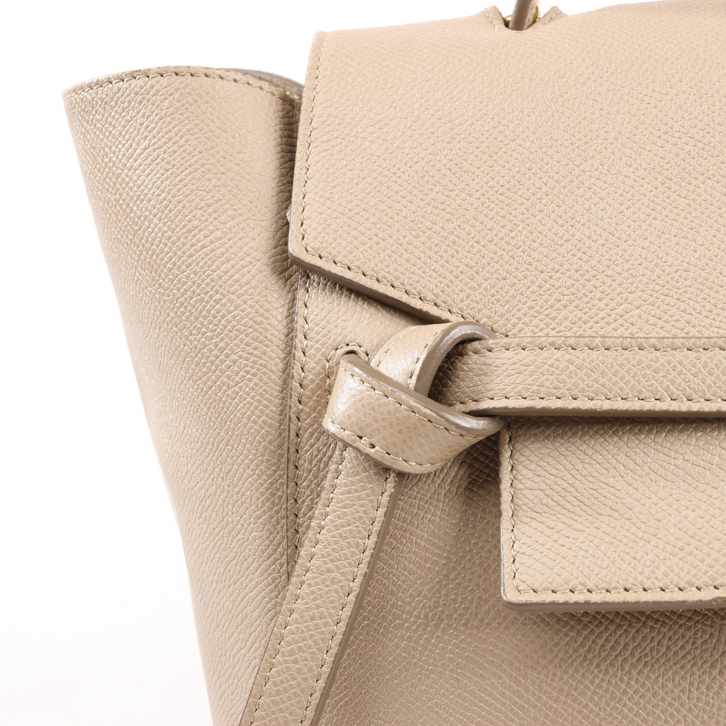 Celine Belt Bag Mini Leather 2way Handbag in Beige