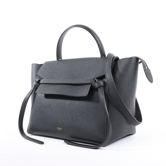Mini sac ceinture Céline en cuir noir à double usage
