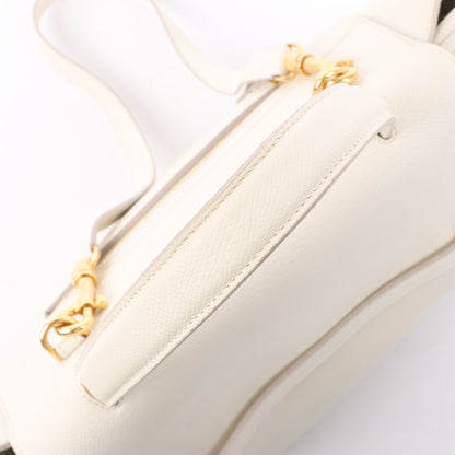 Sac ceinture CELINE Mini sac à main 2 voies en cuir de veau grainé blanc