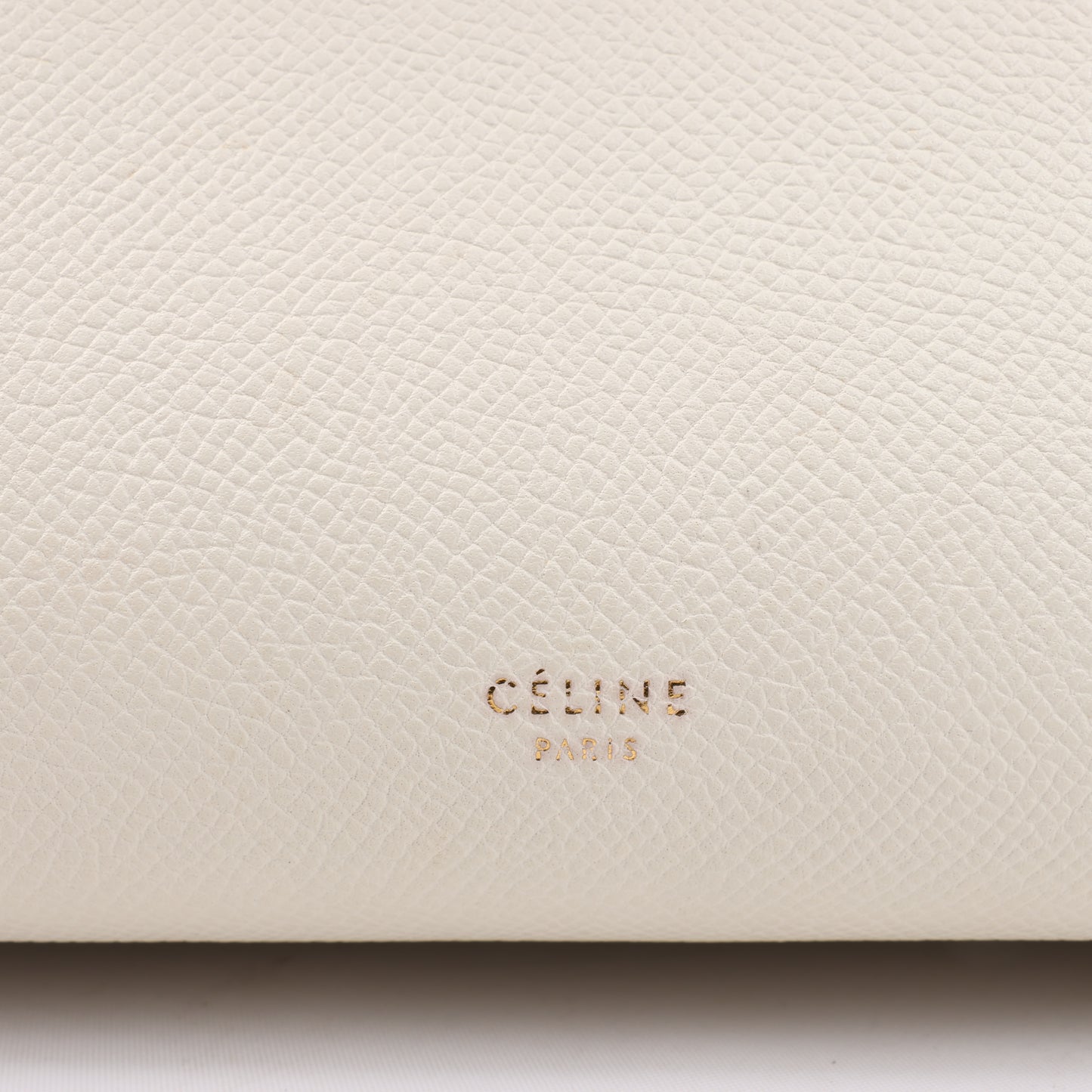 Sac ceinture CELINE Mini sac à main 2 voies en cuir de veau grainé blanc