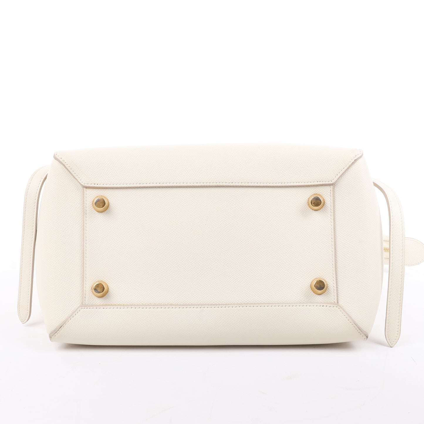 Sac ceinture CELINE Mini sac à main 2 voies en cuir de veau grainé blanc