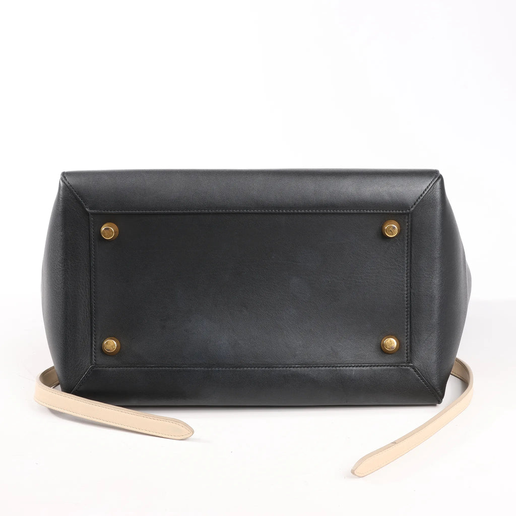 Celine Belt Bag Mini Leather 2way Handbag in Black x Beige