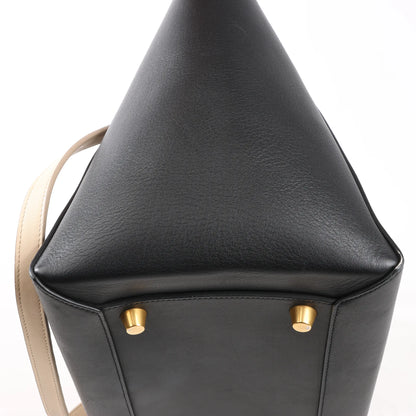 Celine Belt Bag Mini Leather 2way Handbag in Black x Beige