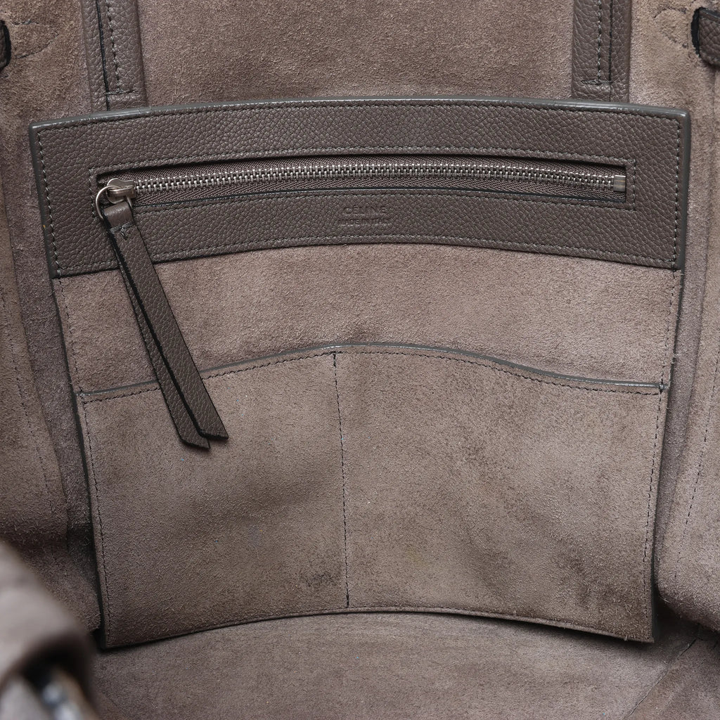 Celine Cabas Phantom Medium Leather Shoulder Bag in Gray