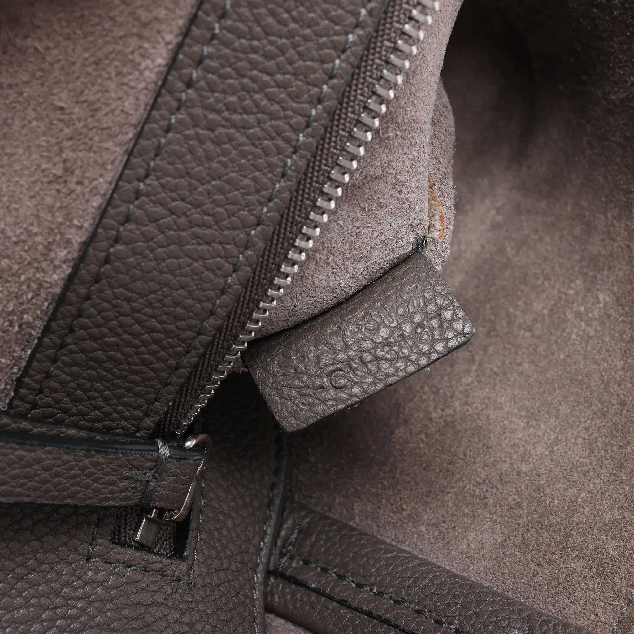 Celine Cabas Phantom Medium Leather Shoulder Bag in Gray