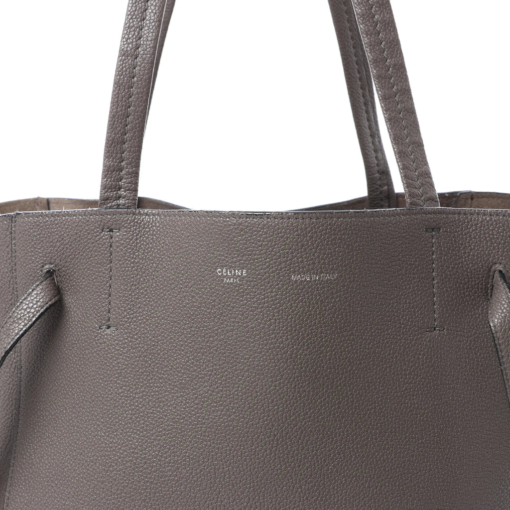 Celine Cabas Phantom Medium Leather Shoulder Bag in Gray