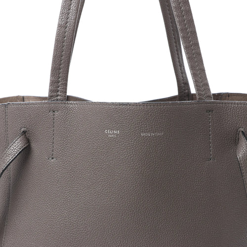 Bolso de hombro mediano Phantom de piel gris Celine Cabas