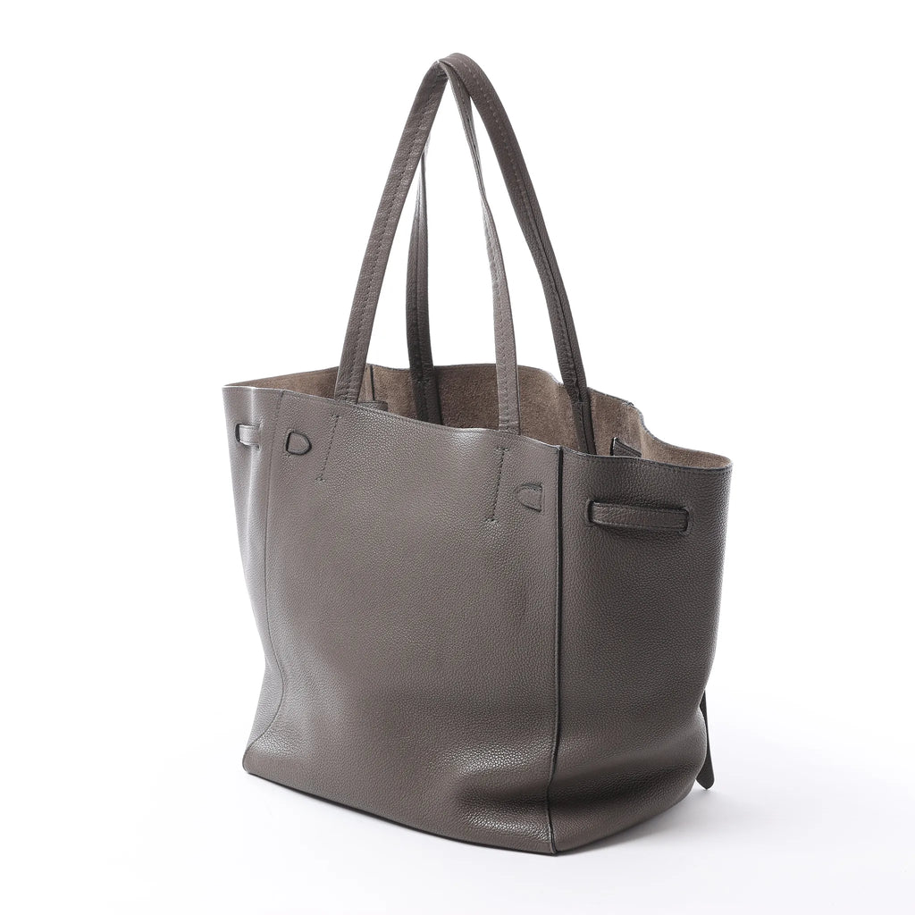 Celine Cabas Phantom Medium Leather Shoulder Bag in Gray