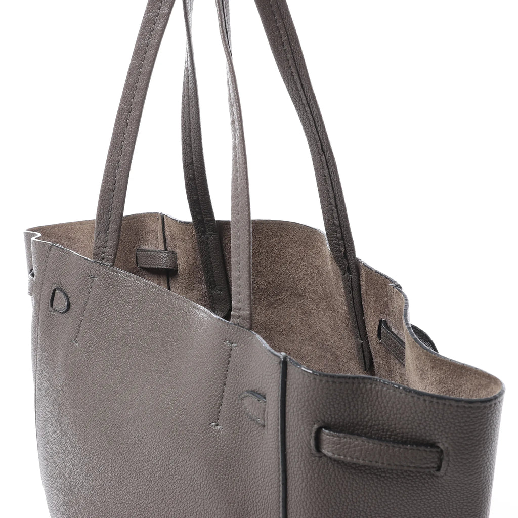 Celine Cabas Phantom Medium Leather Shoulder Bag in Gray