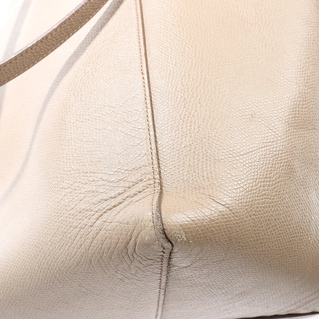 Celine Cabas Phantom Small Leather Shoulder Bag in Beige