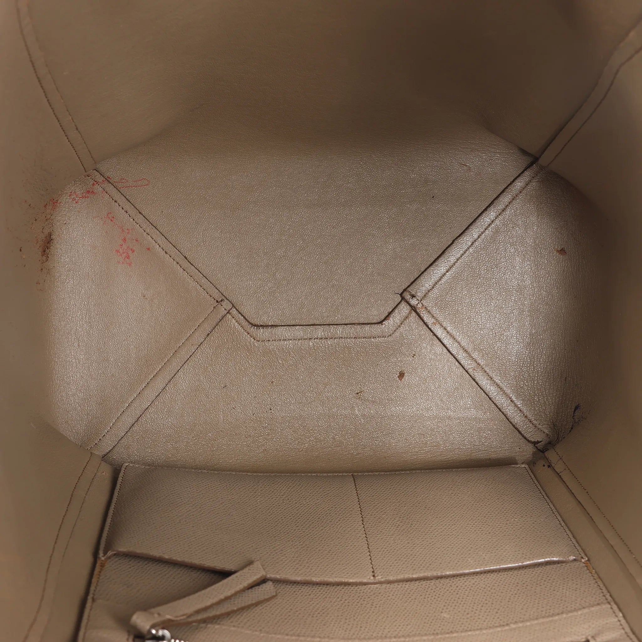 Celine Cabas Phantom Small Leather Shoulder Bag in Beige