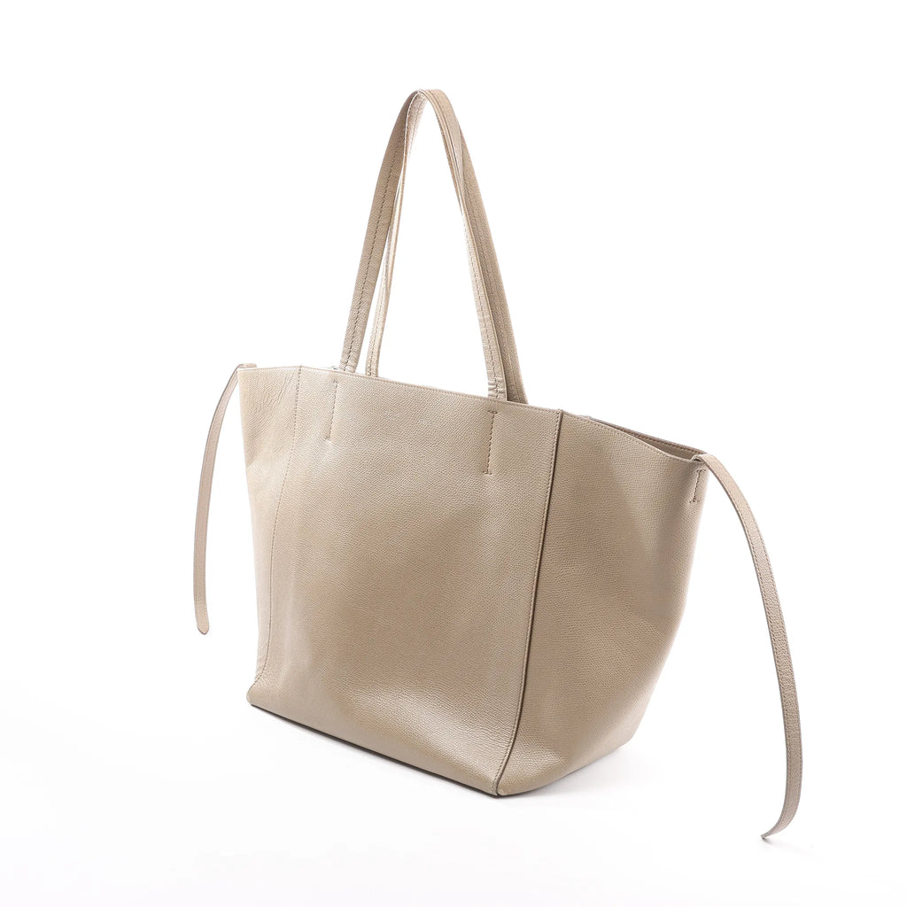 Celine Cabas Phantom Small Leather Shoulder Bag in Beige