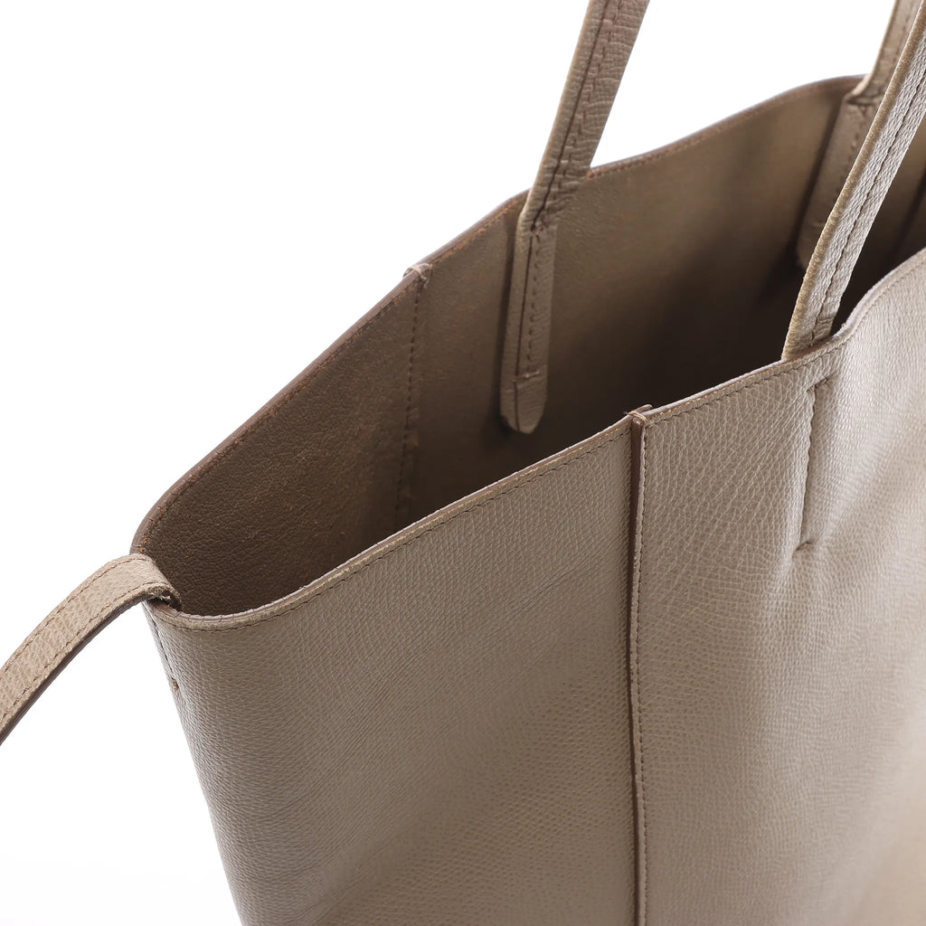 Celine Cabas Phantom Small Leather Shoulder Bag in Beige