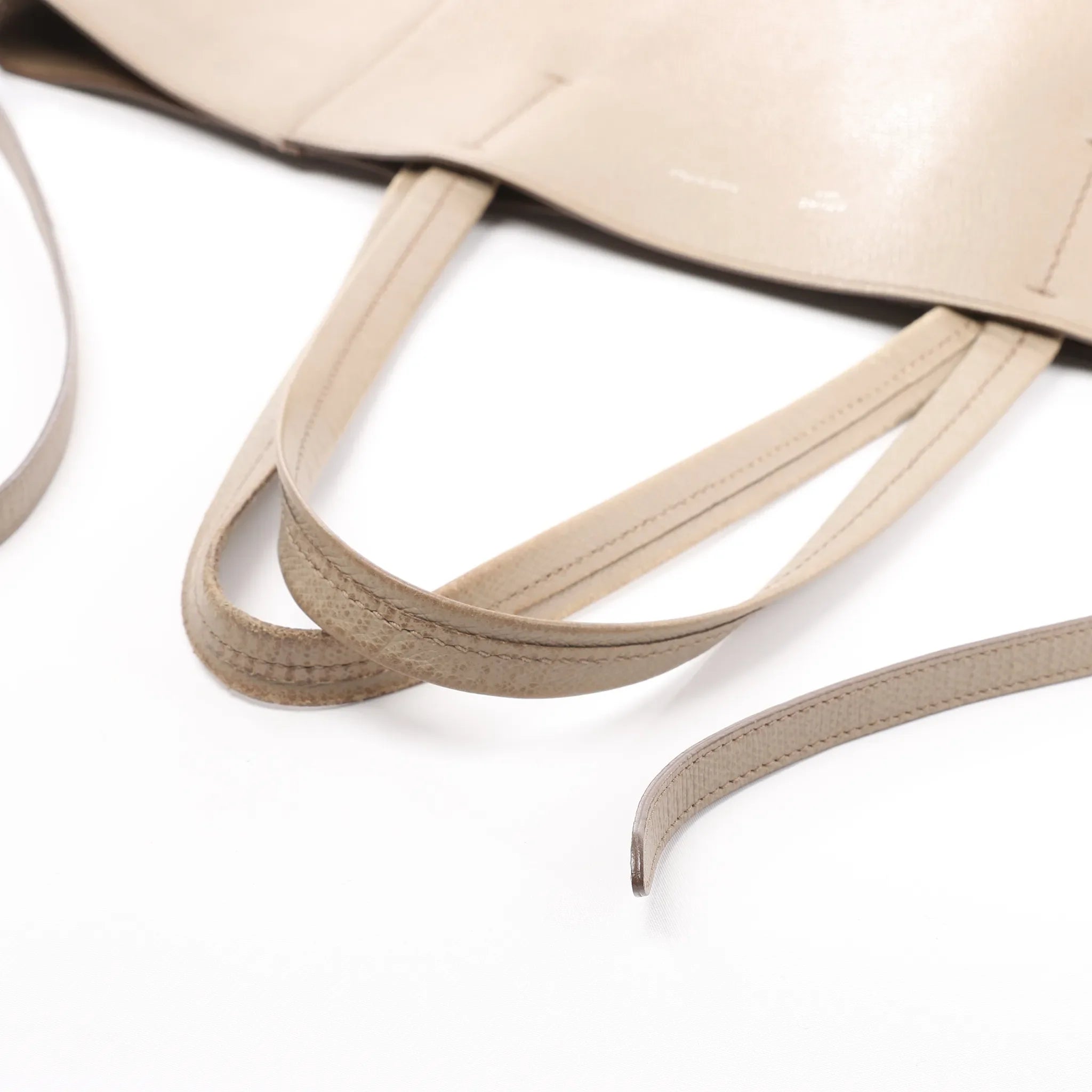 Celine Cabas Phantom Small Leather Shoulder Bag in Beige