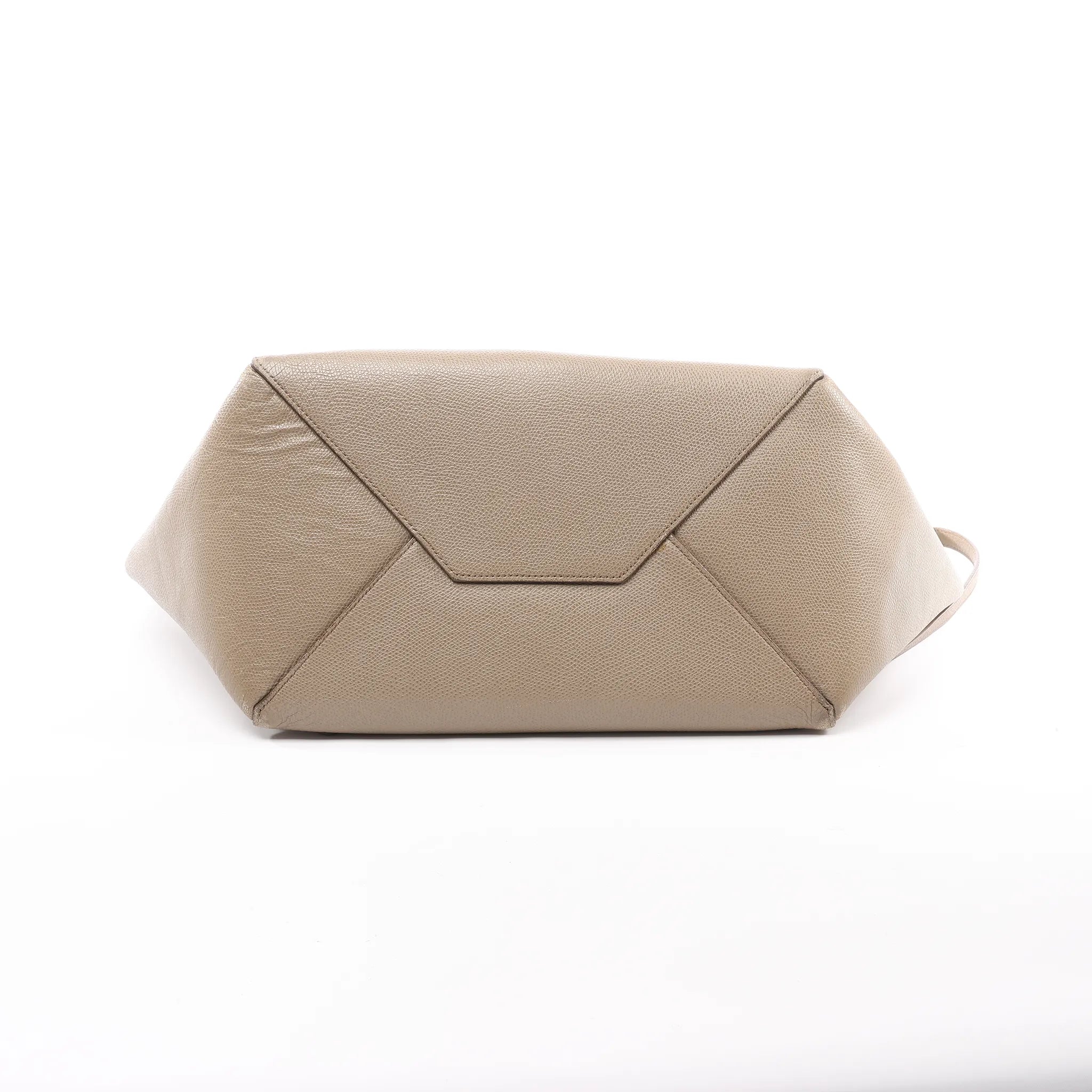 Celine Cabas Phantom Small Leather Shoulder Bag in Beige