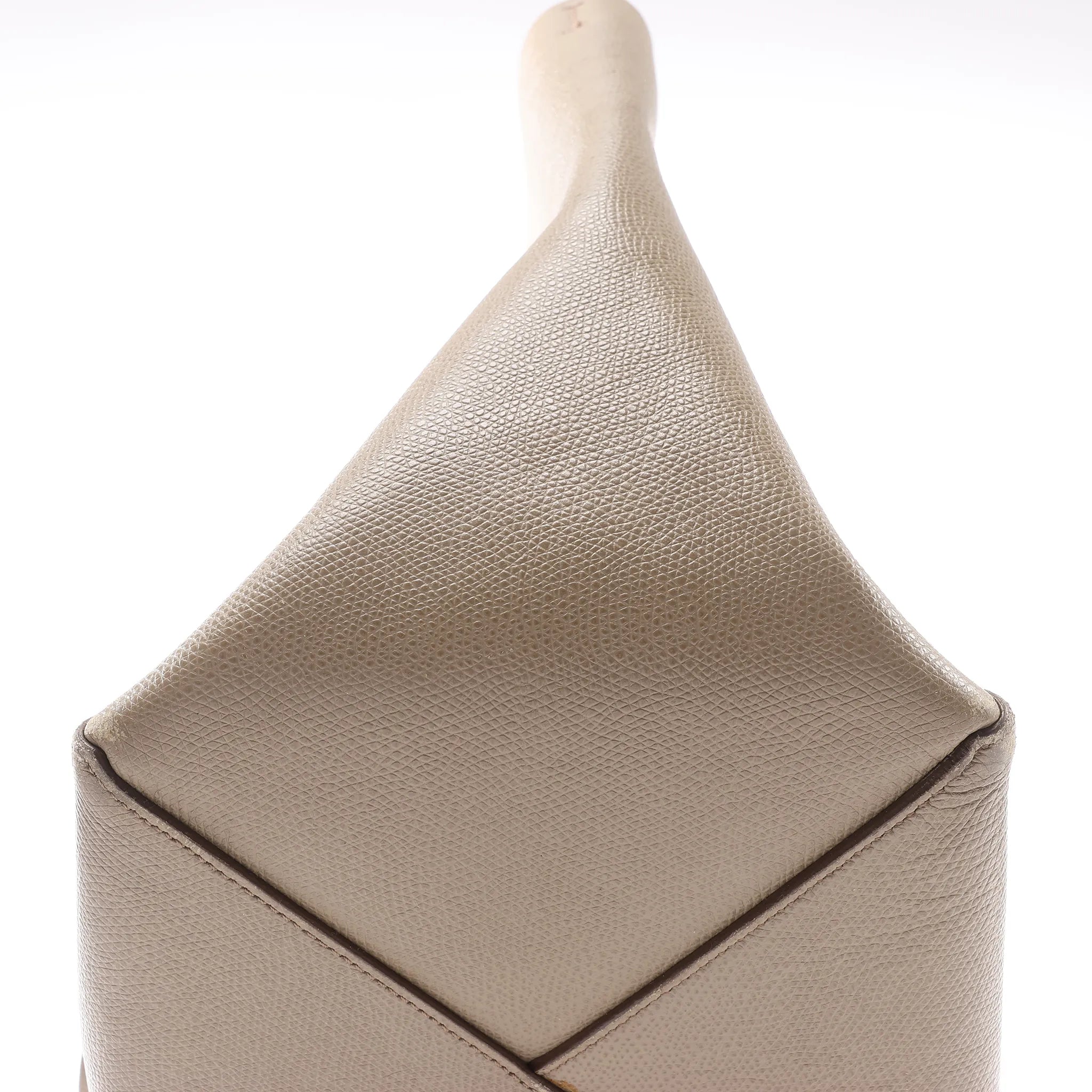 Celine Cabas Phantom Small Leather Shoulder Bag in Beige