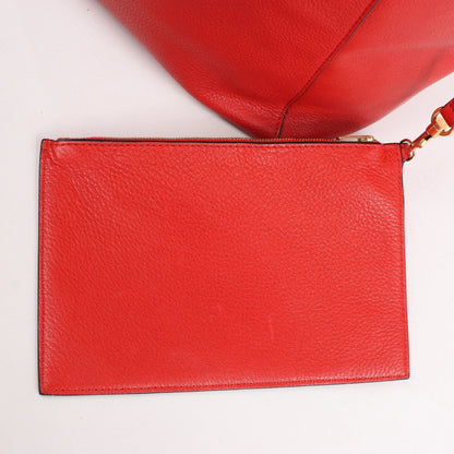 Celine Cabas Phantom Large Leather Shoulder Bag in Red