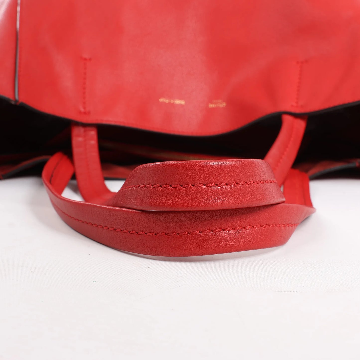 Celine Cabas Phantom Large Leather Shoulder Bag in Red