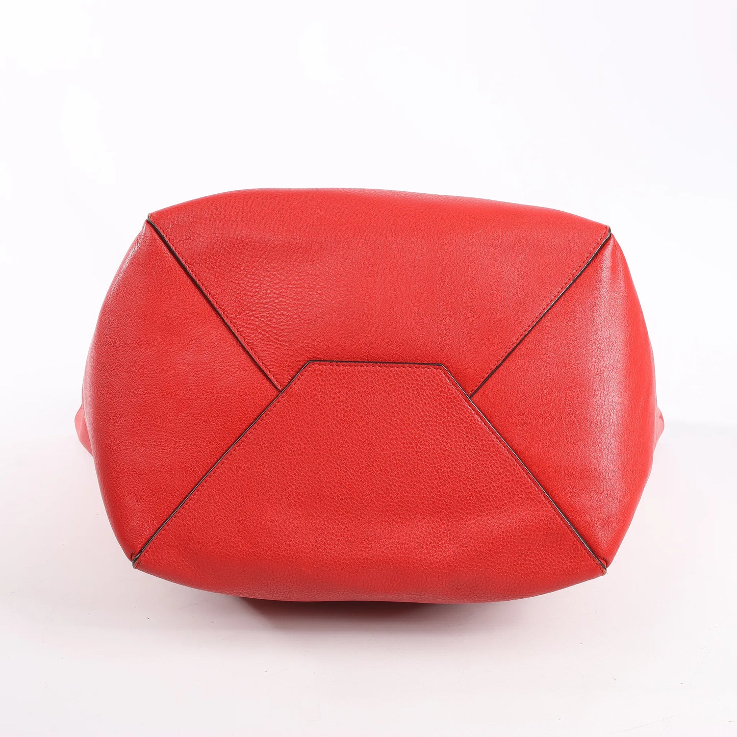 Celine Cabas Phantom Large Leather Shoulder Bag in Red