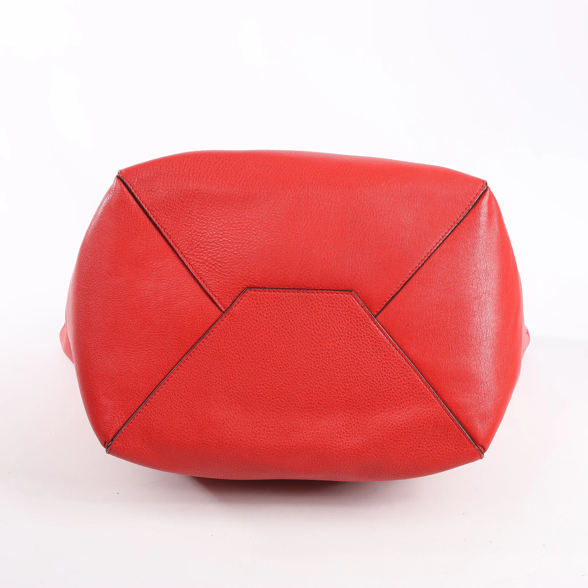 Celine Cabas Phantom Large Leather Shoulder Bag in Red