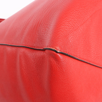 Celine Cabas Phantom Large Leather Shoulder Bag in Red