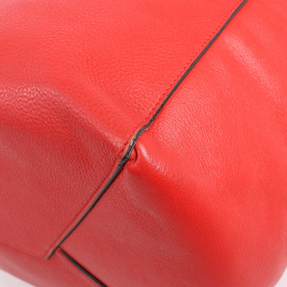 Celine Cabas Phantom Large Leather Shoulder Bag in Red