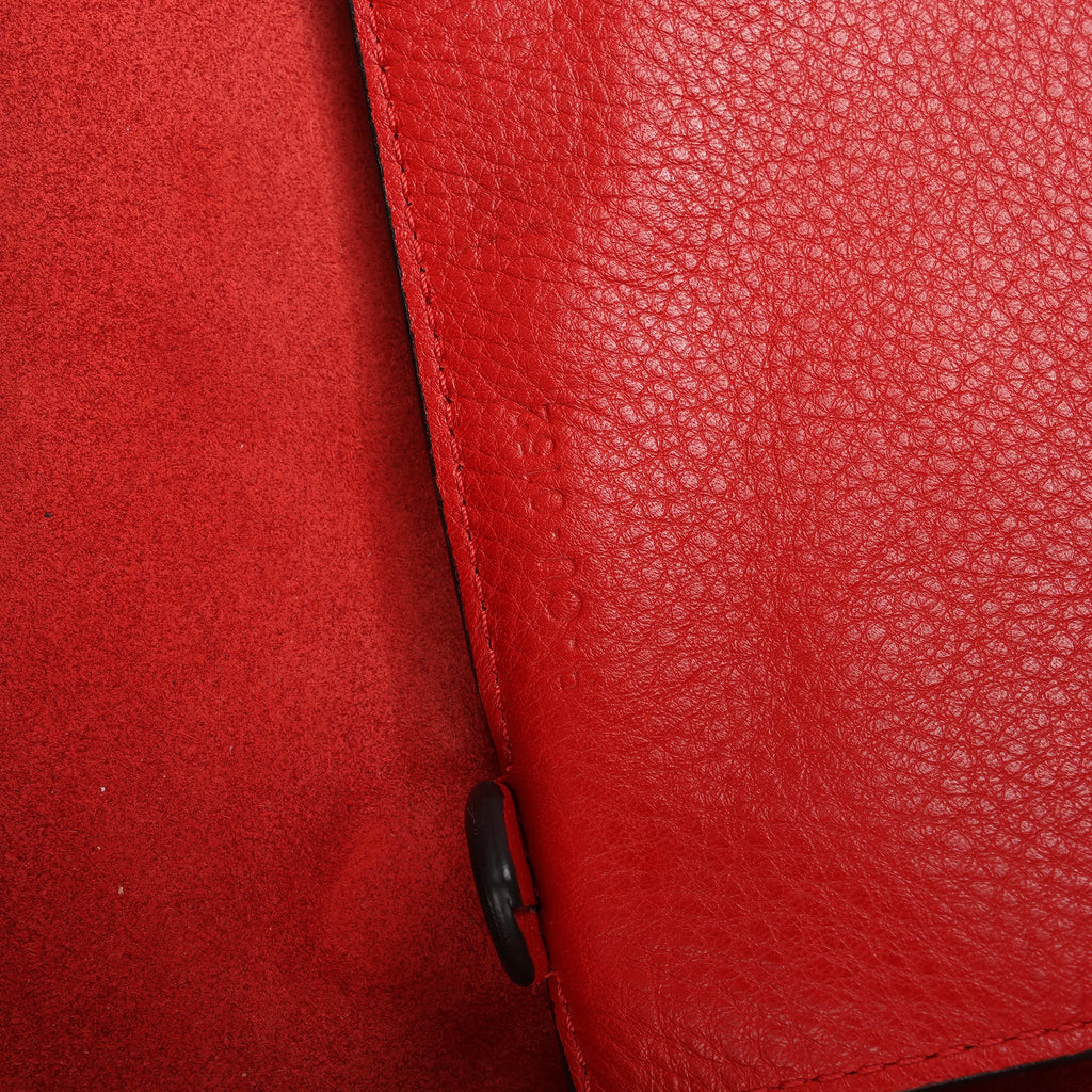 Celine Cabas Phantom Large Leather Shoulder Bag in Red