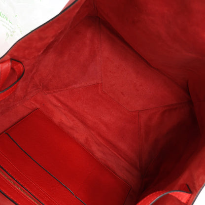 Celine Cabas Phantom Large Leather Shoulder Bag in Red