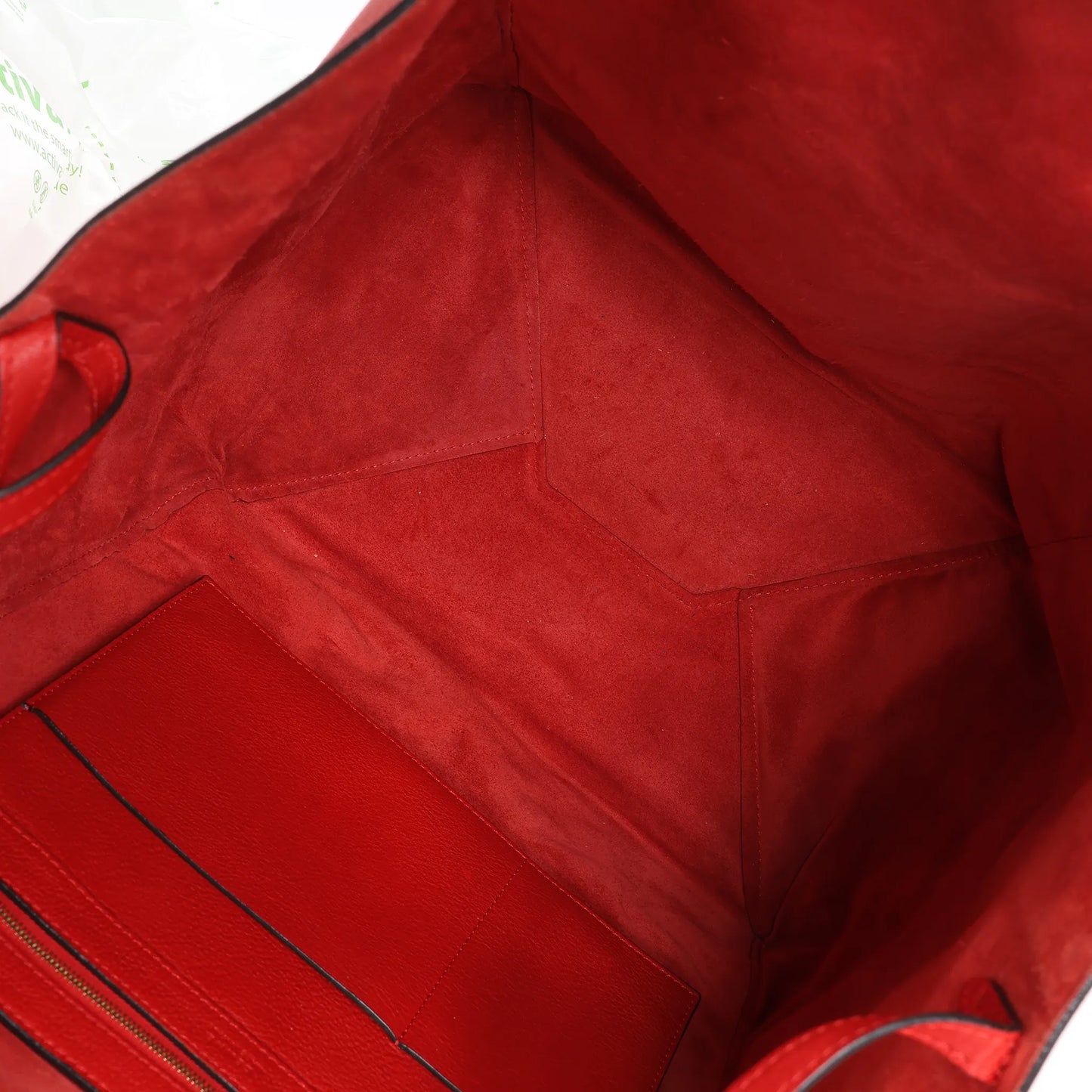 Celine Cabas Phantom Large Leather Shoulder Bag in Red