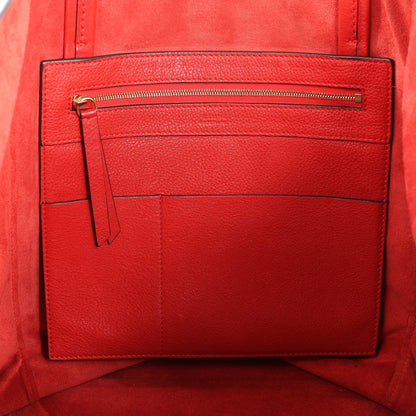 Celine Cabas Phantom Large Leather Shoulder Bag in Red