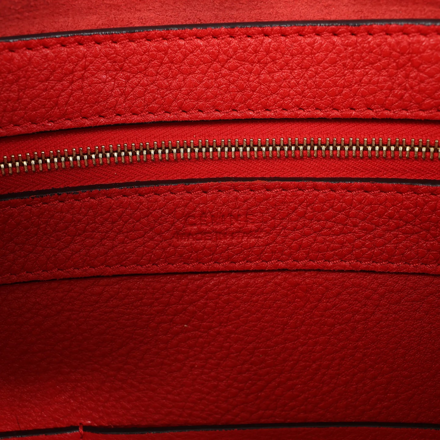 Celine Cabas Phantom Large Leather Shoulder Bag in Red