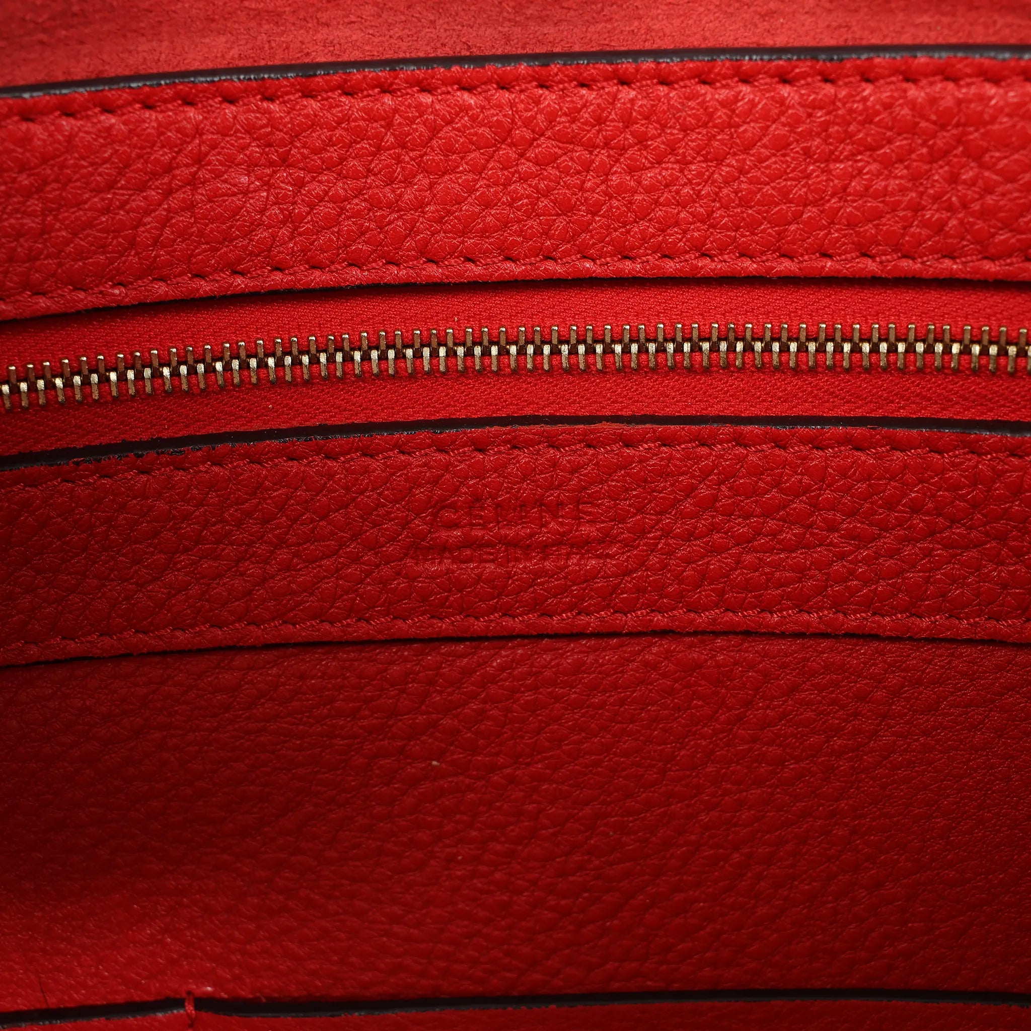 Celine Cabas Phantom Large Leather Shoulder Bag in Red