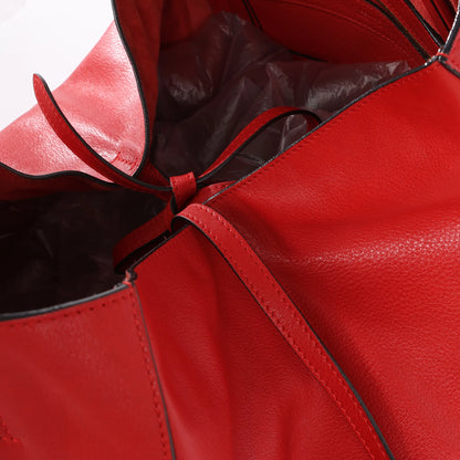 Celine Cabas Phantom Large Leather Shoulder Bag in Red