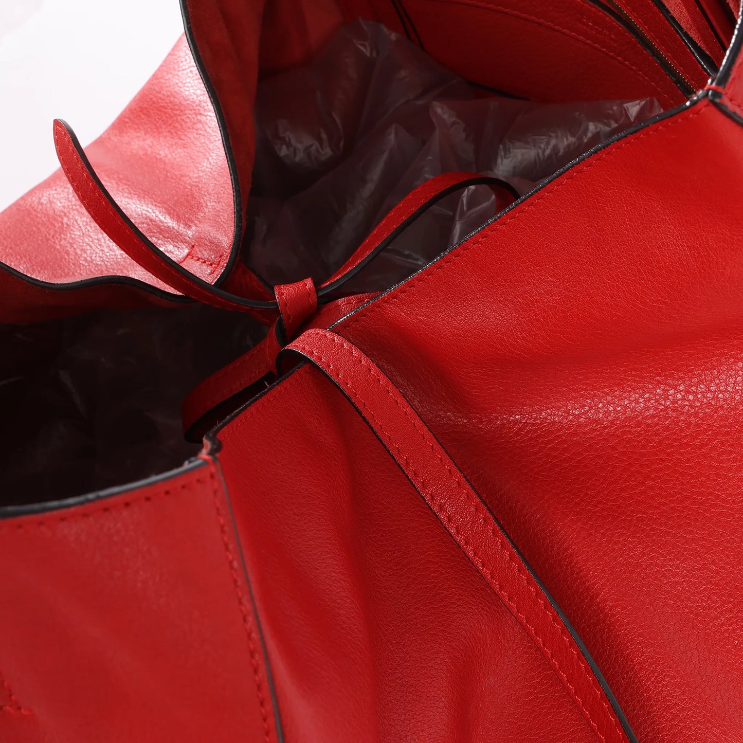 Celine Cabas Phantom Large Leather Shoulder Bag in Red