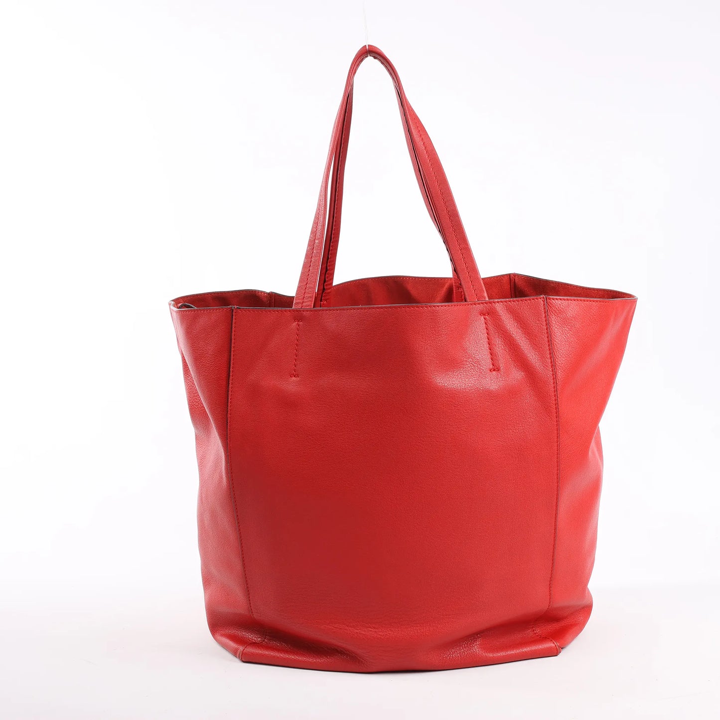 Celine Cabas Phantom Large Leather Shoulder Bag in Red