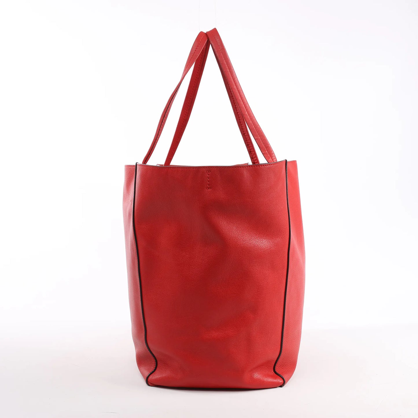 Celine Cabas Phantom Large Leather Shoulder Bag in Red