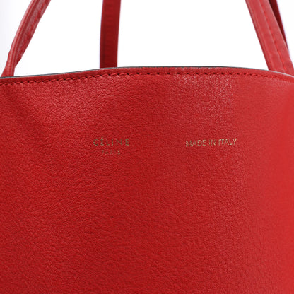 Celine Cabas Phantom Large Leather Shoulder Bag in Red