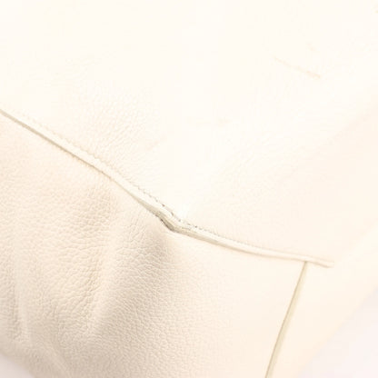 Celine Cabas Phantom Medium Leather Shoulder Bag in White
