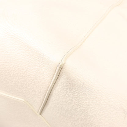 Celine Cabas Phantom Medium Leather Shoulder Bag in White