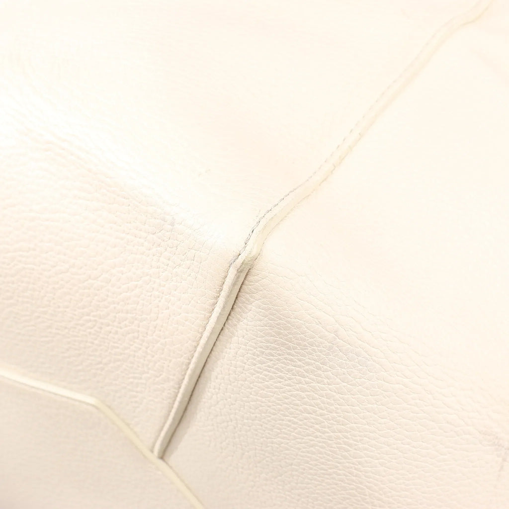 Celine Cabas Phantom Medium Leather Shoulder Bag in White