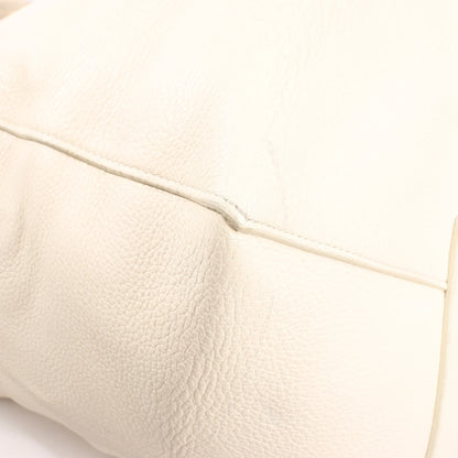 Celine Cabas Phantom Medium Leather Shoulder Bag in White