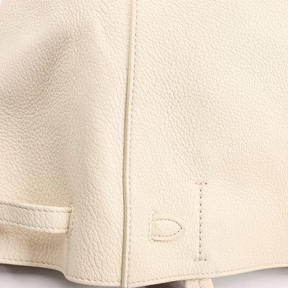 Celine Cabas Phantom Medium Leather Shoulder Bag in White