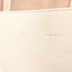 Celine Cabas Phantom Medium Leather Shoulder Bag in White