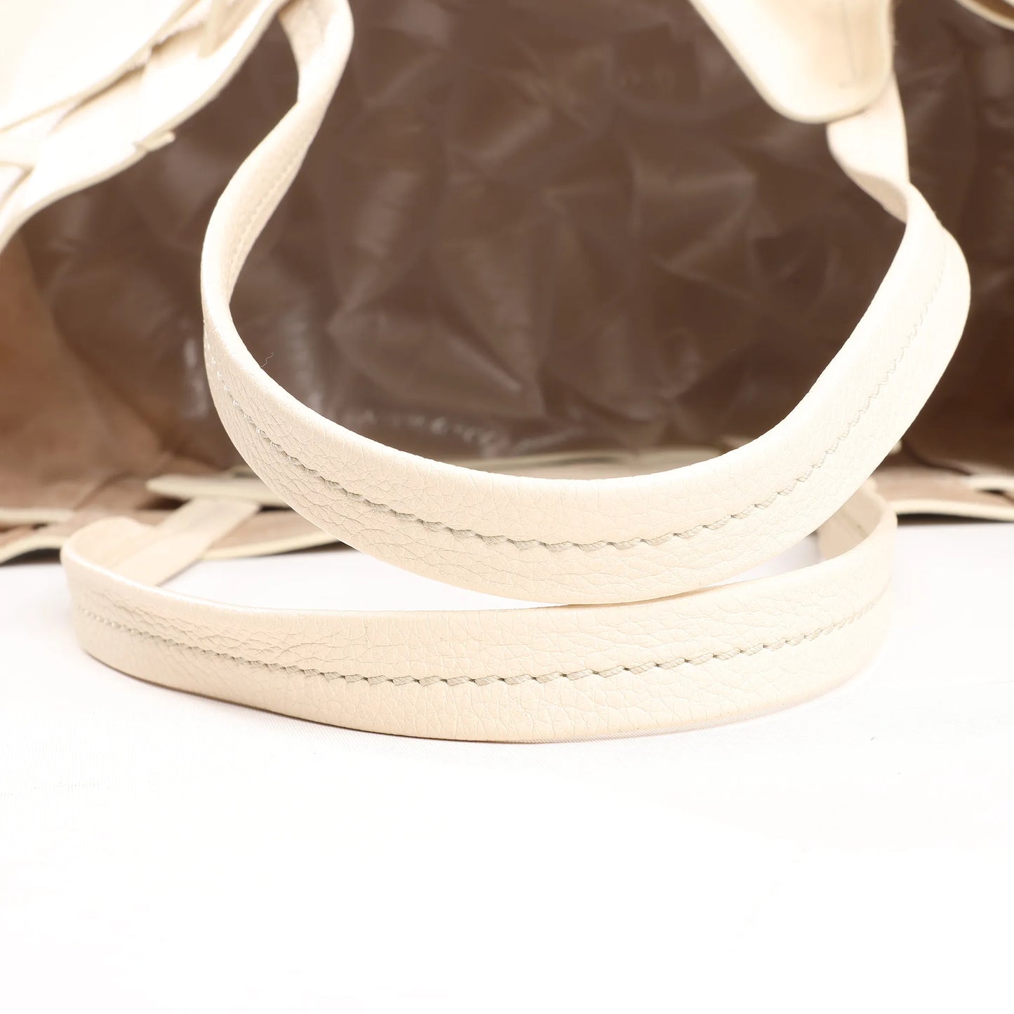 Celine Cabas Phantom Medium Leather Shoulder Bag in White