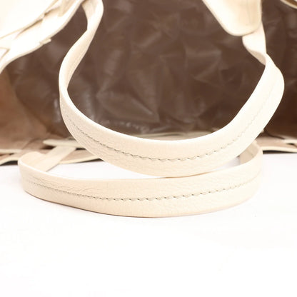 Celine Cabas Phantom Medium Leather Shoulder Bag in White