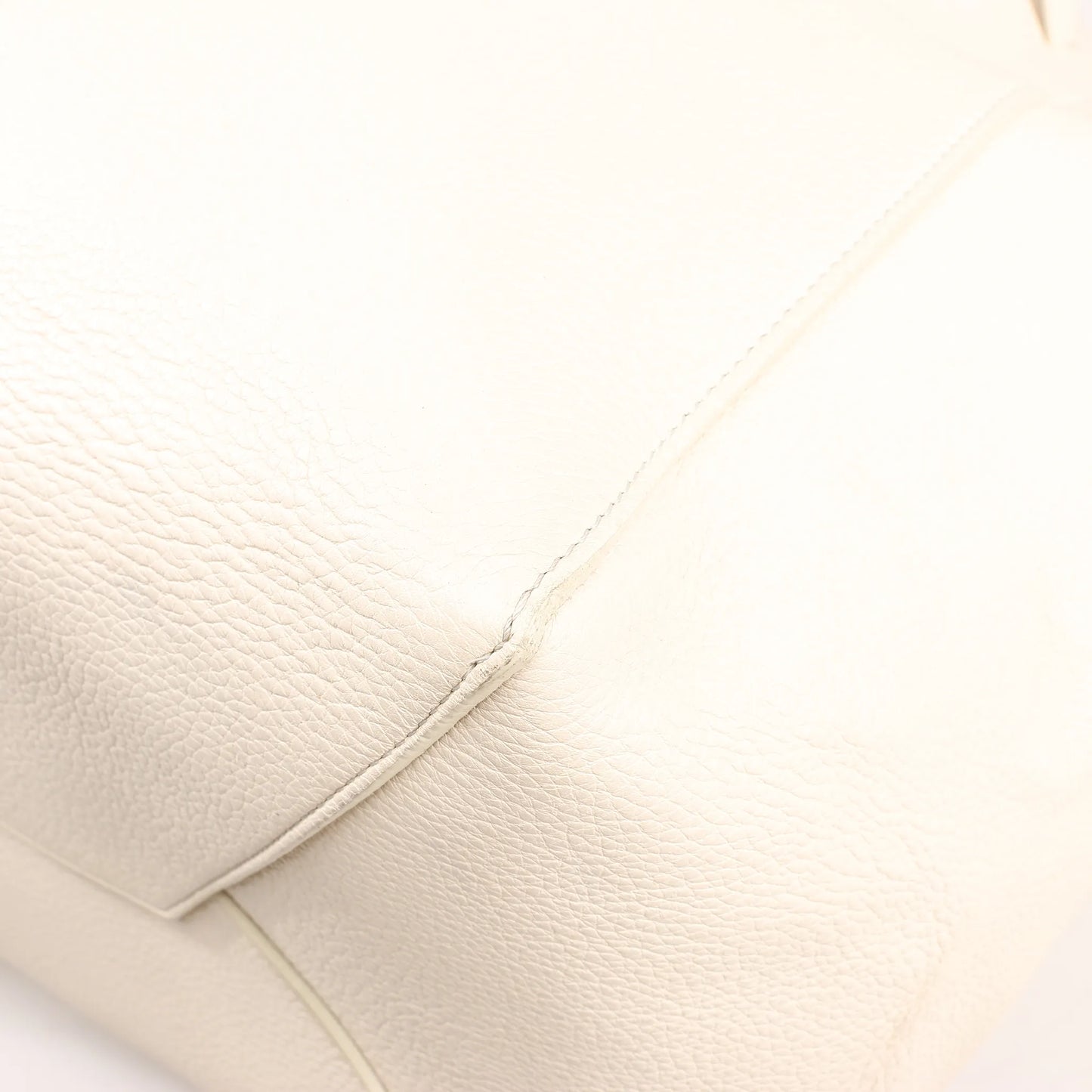 Celine Cabas Phantom Medium Leather Shoulder Bag in White