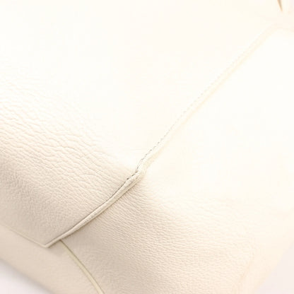 Celine Cabas Phantom Medium Leather Shoulder Bag in White