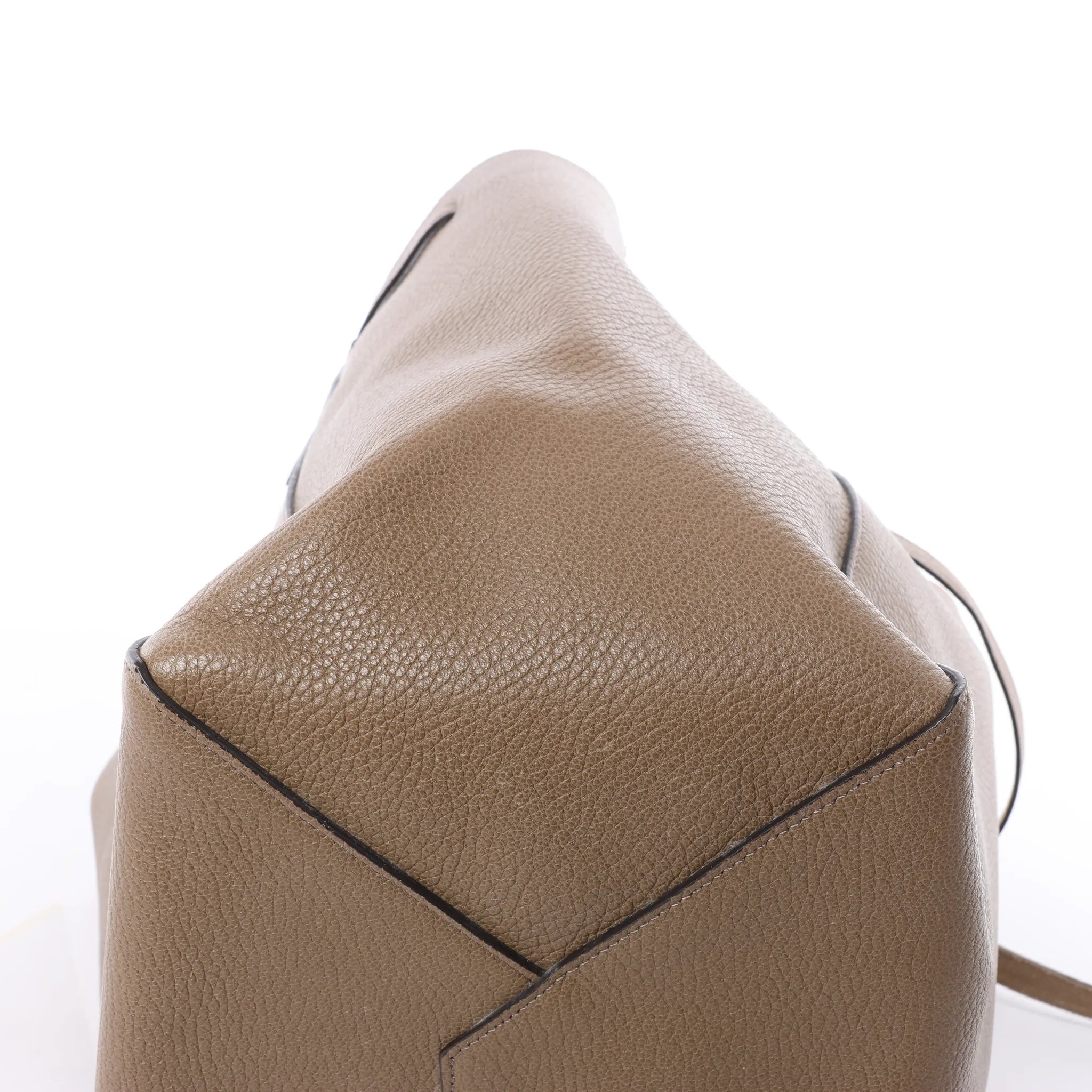 Celine Cabas Phantom Small Leather Shoulder Bag in Taupe