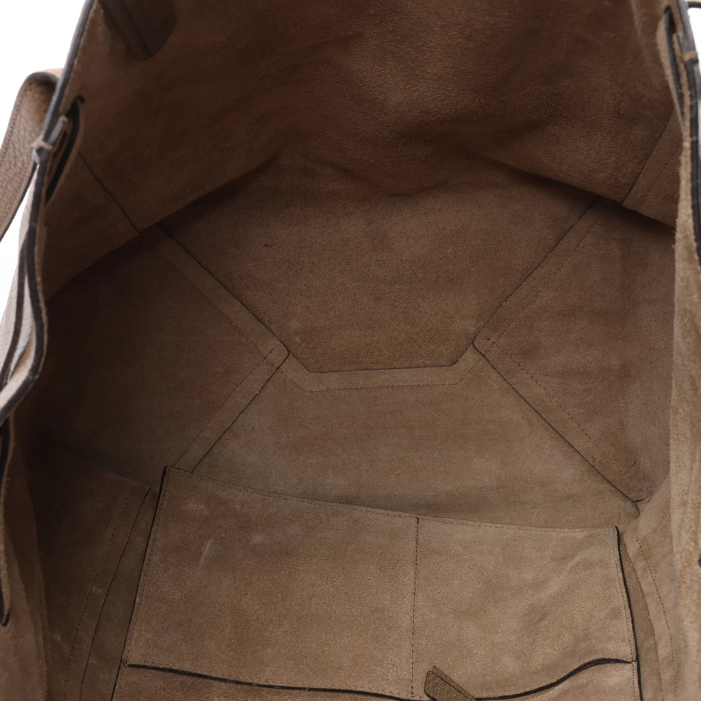 Celine Cabas Phantom Small Leather Shoulder Bag in Taupe